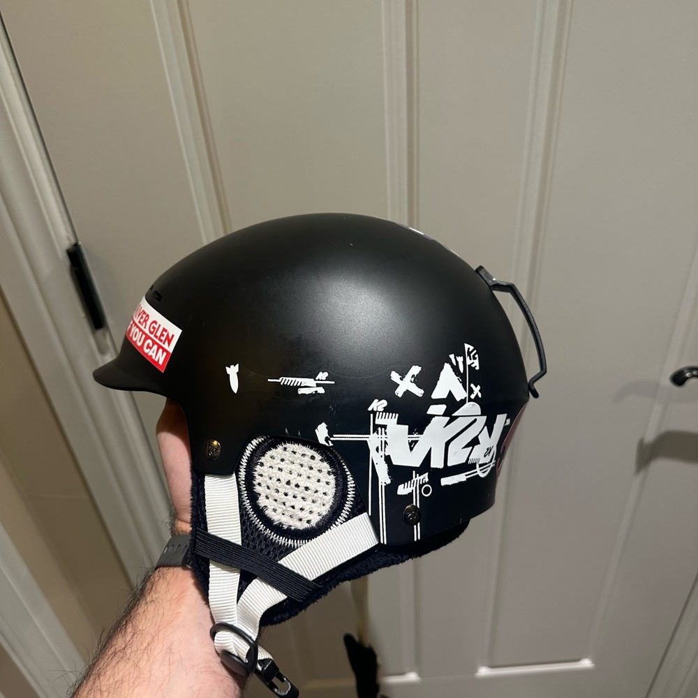Black K2 Rant Ski Helmet with White Graphics